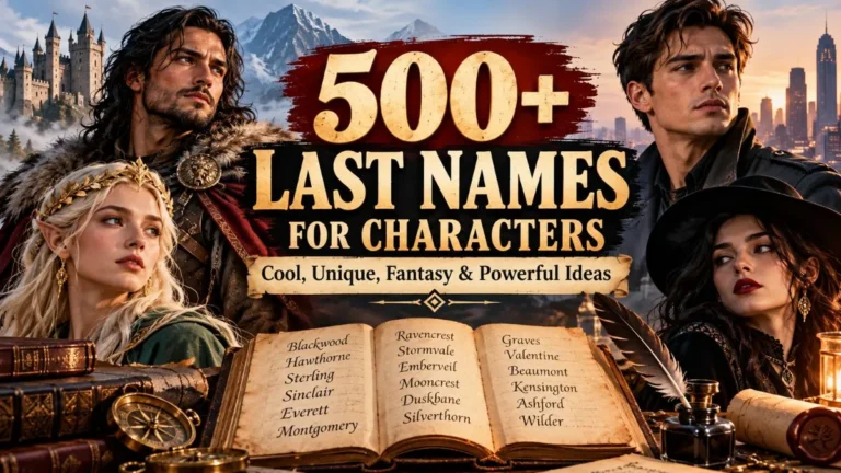 Last Names for Characters - Cool, Unique, Fantasy & Powerful Ideas