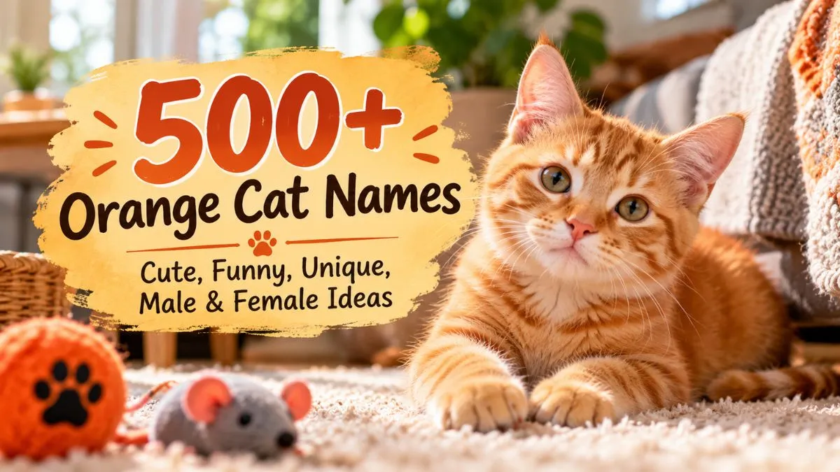 Orange Cat Names Cute, Funny, Unique, Male & Female Ideas