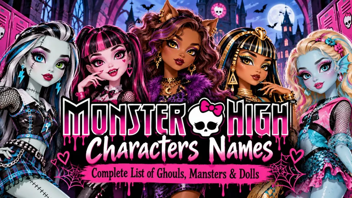 Monster High Characters Names Complete List of Ghouls, Mansters & Dolls