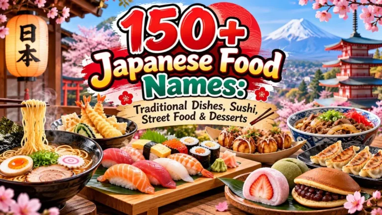 Japanese Food Names - Traditional Dishes, Sushi, Street Food & Desserts