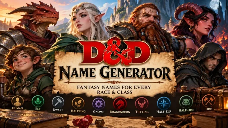 D&D Name Generator – Fantasy Names for Every Race & Class