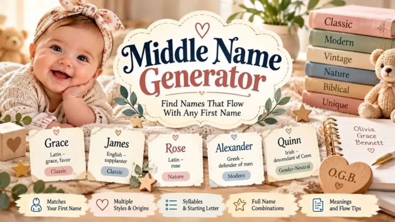 Middle Name Generator – Find Names That Flow With Any First Name