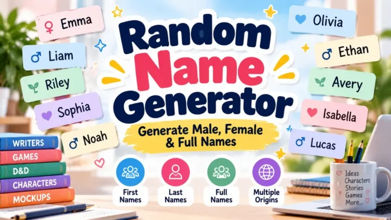 Random Name Generator – Generate Male, Female & Full Names