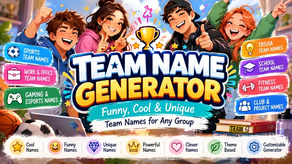 Team Name Generator – Funny, Cool & Unique Team Names