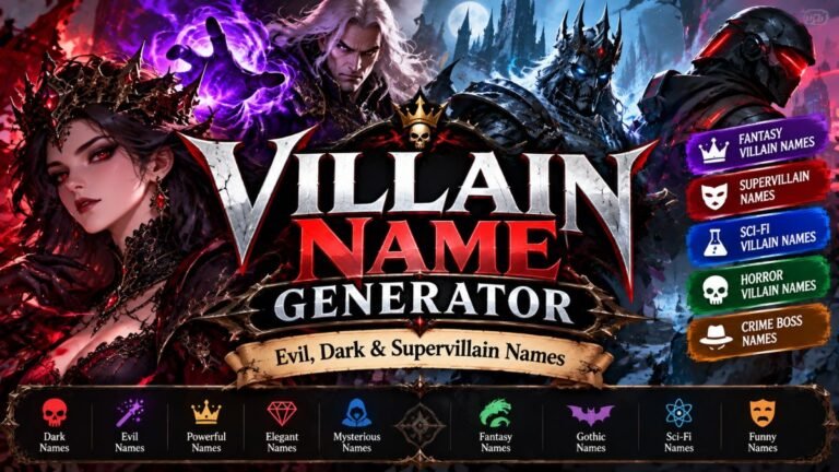 Villain Name Generator – Evil, Dark & Supervillain Names